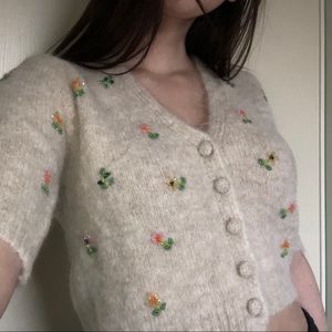 ✨Host Pick✨Embroidered Bead Cardigan